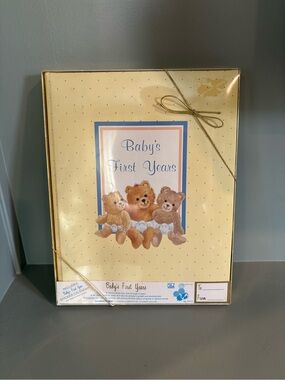 Vintage Baby's First Years Memory Book - Yellow with Teddy Bears